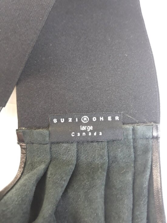 Susie Roher Black Leather Grommet Statement Waist Belt Boho Artsy Chic main image 6